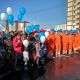 Фото ИА «24.kg». На церемонии открытия нового моста в 12-м микрорайоне Бишкека. 12 октября 2017 года
